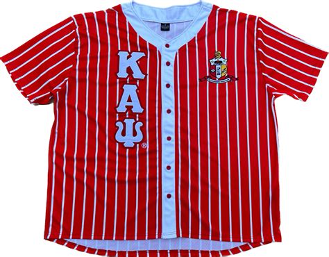 Kappa Red Pinstripe Button Up Baseball Jersey The King Mcneal Collection