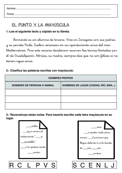Fichas De Lengua De Tercero De Primaria