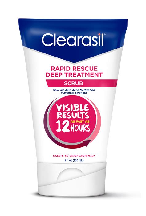 Acne Treatment Scrub Clearasil Rapid Rescue Deep Treatment Scrub With Salicylic Acid Acne