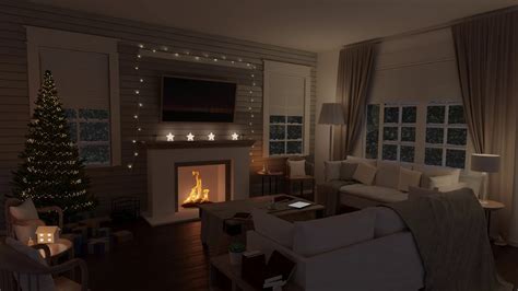 Cozy Winter Room W Night Snowstorm 3 Hours Fireplace And Winds Youtube