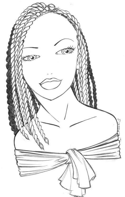 595 x 864 file type: Kryss goes for classic braids. | Coloring books, Skull ...