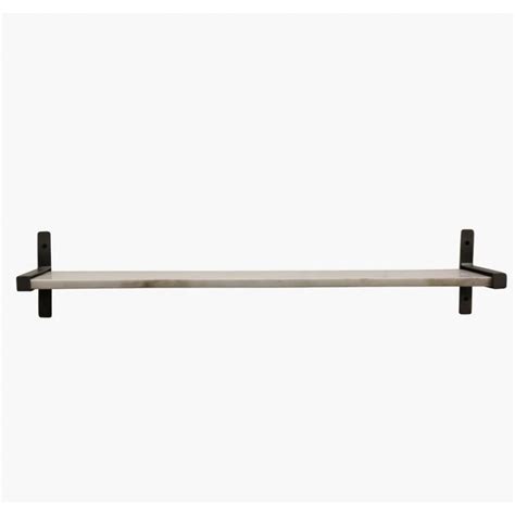 Dark flooring adds necessary contrast, acting as a dramatic canvas for the modern white standalone tub. Marble Wall Shelf White & Black Bathroom Shower Room * UK ...