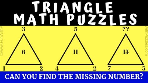 Triangle Math Puzzles With Answers Youtube