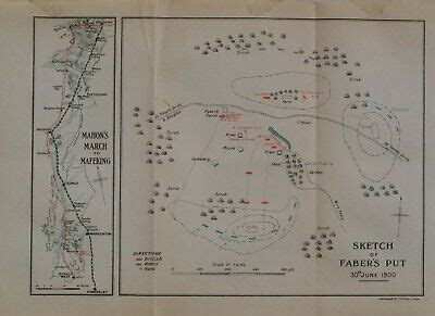 Boer War Era Map Battle Plan Faber S Put June Mahon S March To