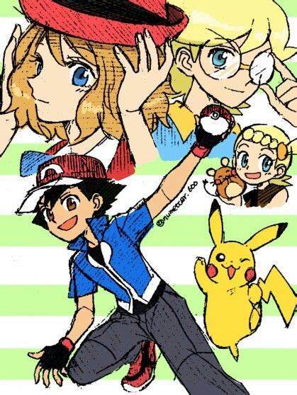 Ash Ketchum And Pikachu With Their Kalos Friends ♡ I Give Good