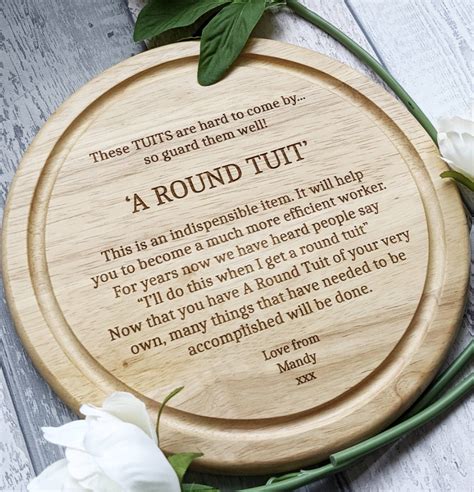 A Round Tuit Board Tuit Personalised Chopping Board Etsy