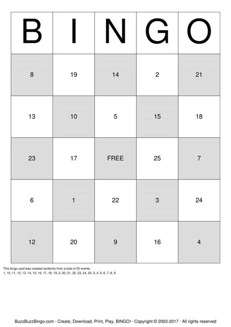 Numbers 1 10 Bingo Cards To Download Print And Customize