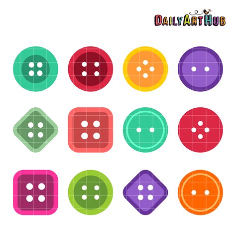 Assorted Buttons Clip Art Set Daily Art Hub Free Clip Art Everyday