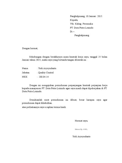 So please help us by uploading 1. Surat Perpanjangan Kontrak Karyawan