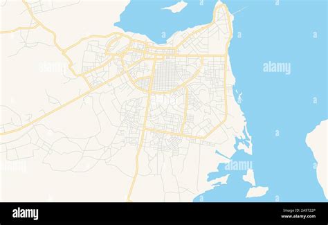 Printable Street Map Of Tanga Tanzania Map Template For Business Use