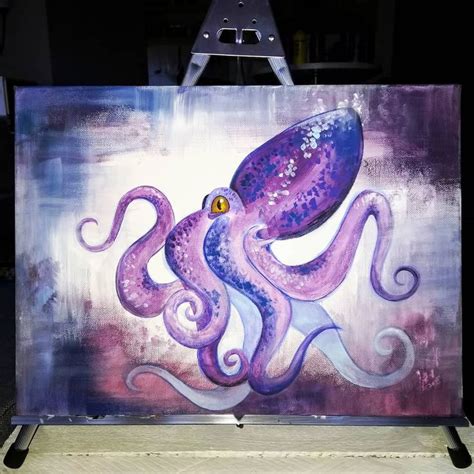 Heres Another Artnight Painting🦑🐙 Swipe Left For Detail Shots 🎨