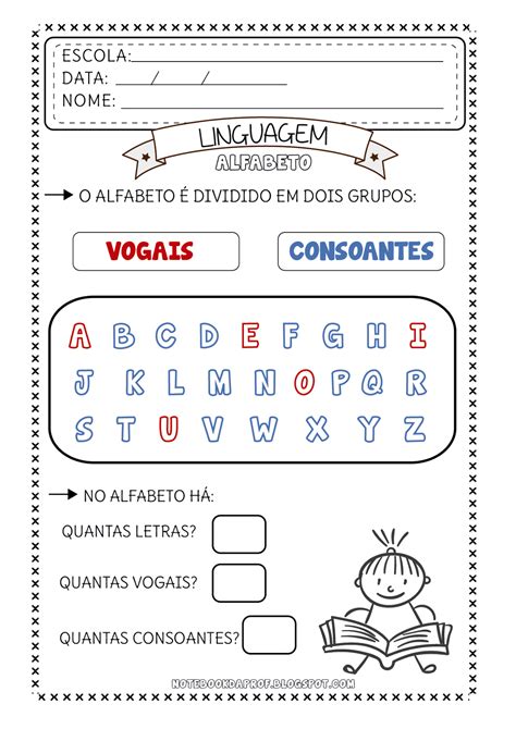 Notebook Da Prof Atividades Alfabeto Vogais E Consoantes