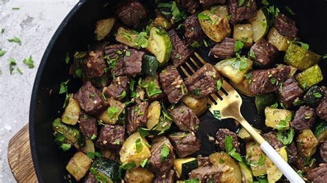 Keto Steak And Zucchini Skillet Recipe One Pan Meal Youtube