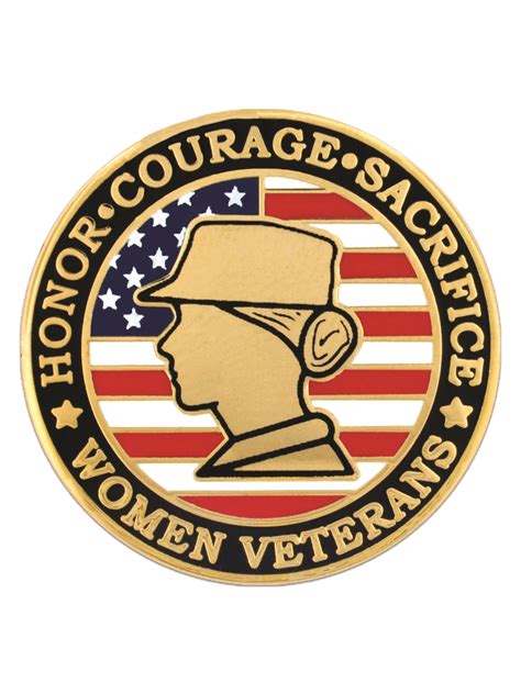 Pinmarts Female Women Veteran American Flag Military Enamel Lapel Pin