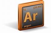 Argon chemical element. Chemical symbol with atomic number and atomic ...