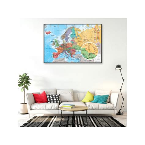 Political Map Of Europe Framed Poster English Version Size 36 X