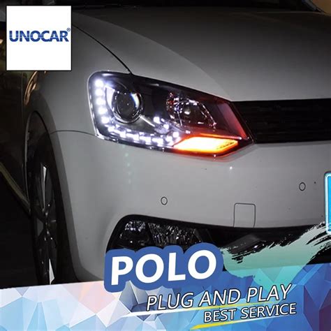 Unocar For Vw Volkswagen Polo Headlight 2011 2015 Gti Style Headlights
