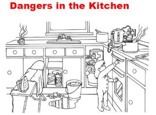 Collection of kitchen safety pictures (37). Dangers in the Kitchen | Kitchen safety, Kitchen safety ...
