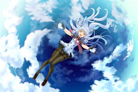 Wallpaper Kancolle Murakumo Falling Down Clouds Sky