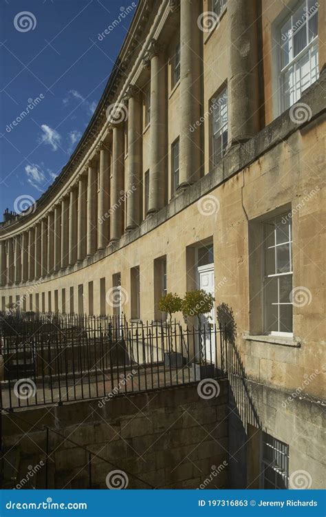 Historic Royal Crescent In Bath Stock Image Image Of Railing Arch