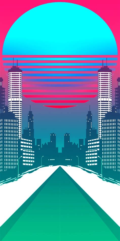 1080x2160 City Retrowave Synthwave Art One Plus 5thonor 7xhonor View