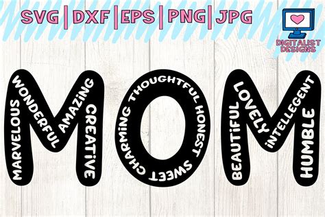 Mom Split Monogram Svg - Layered SVG Cut File - Download All Free Fonts