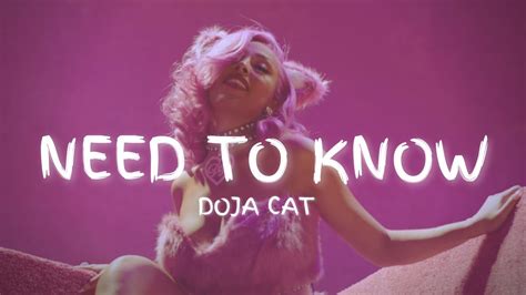 Doja Cat Need To Know Lyrics Youre Exciting Boy Come Find Me