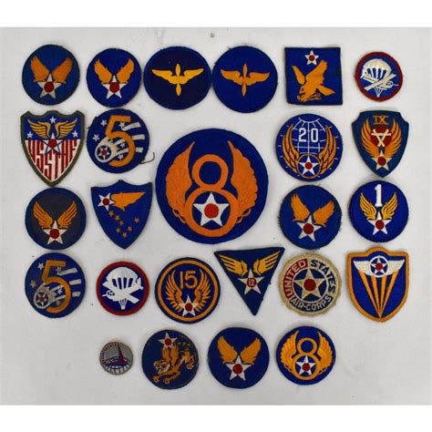 Lot Group Of 25 Wwii Us Army Air Corps Patches