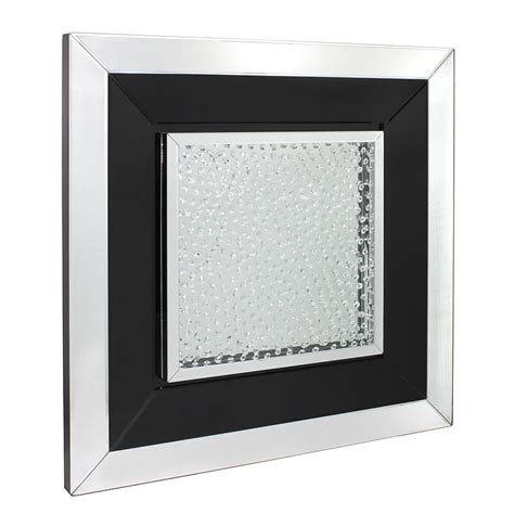 Black Glass Wall Mirror Floating Crystal Black Glass Mirror Wall Art Picture This
