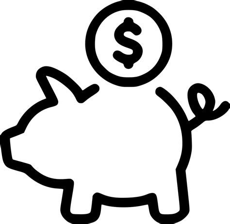 Black And White Piggy Bank Png Transparent Black And White Piggy Bank