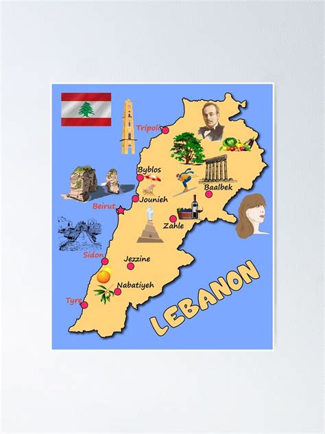 Libanon Karte Landkarte Libanon Ubersichtskarte Regionen Weltkarte
