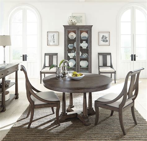 Lincoln Park Gray Extendable Round Dining Room Set From Hekman