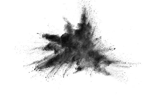 Black Powder Explosion Closeup Of Black Dust Particles Explode