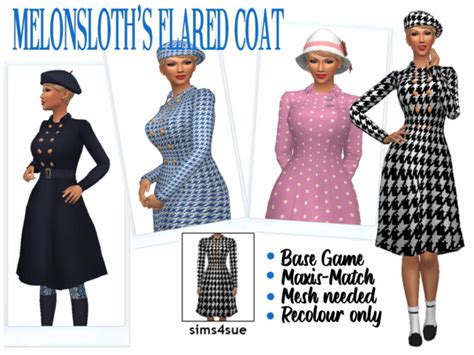 Melonsloths Flared Coat The Sims 4 Catalog
