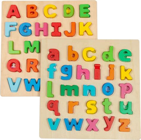 Wondertoys Wooden Alphabet Puzzle For Toddlers Chunky