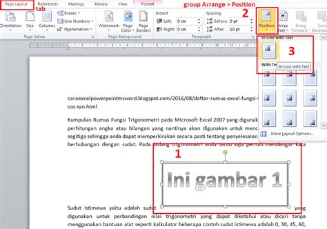 Cara Nak Buat Letak Gambar Backforward Gambar Sendiri Microsoft Word