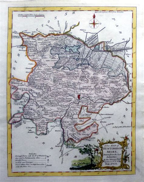 A New Map Of Huntingdon Shire Drawn From The Best Authorities By Thos