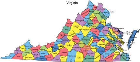 Virginia Powerpoint Map Counties