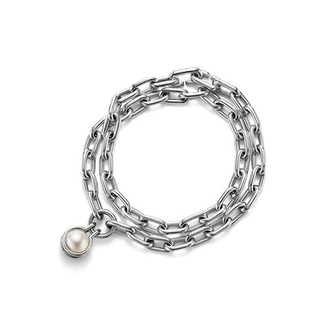 Tiffany Hardwear Freshwater Pearl Bracelet In Sterling Silver Medium