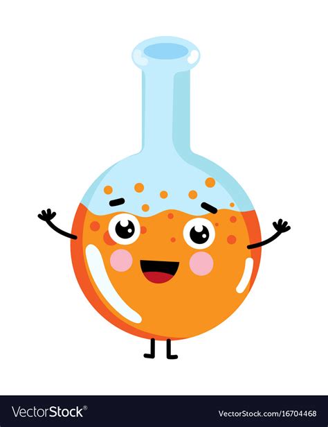 Medical Test Tube Cute Cartoon Character Vector Image
