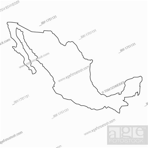 Outline Map Of Mexico Stock Photo Picture And Royalty Free Image