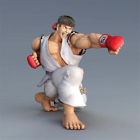 ryu street fighter character 3d model 3ds max files free download modeling 39180 on cadnav