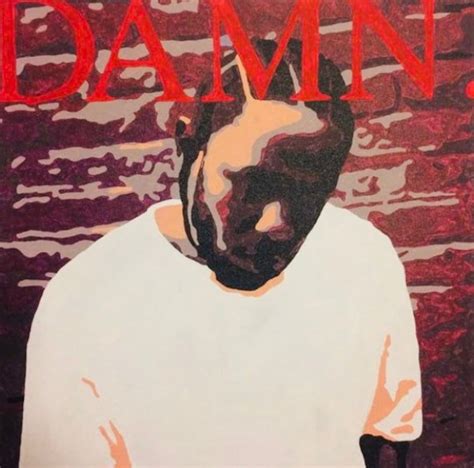 Kendrick Lamar Damn Album Cover Acrylic Painting Print Etsy
