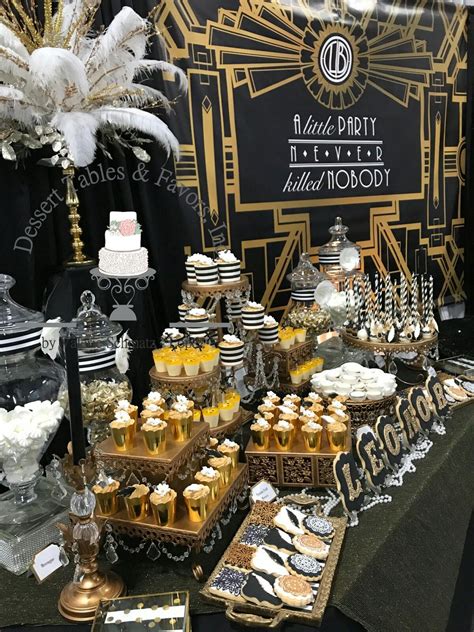 great gatsby theme dessert table by dessert tables and favors inc gatsby birthday party