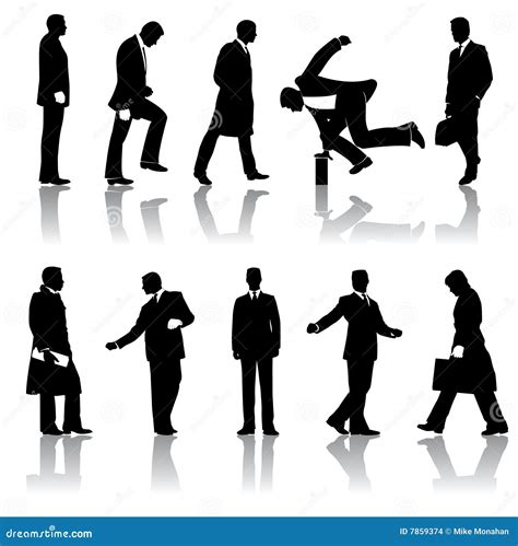 Silhouettes Of Businessmen Stock Vector Illustration Of Professionals