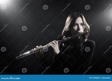 Classical Musician With Flute Instrument Stock Photo Image Of