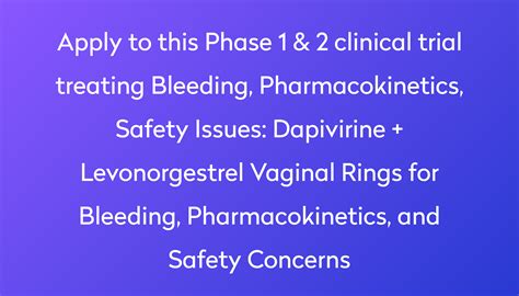 Dapivirine Levonorgestrel Vaginal Rings For Bleeding