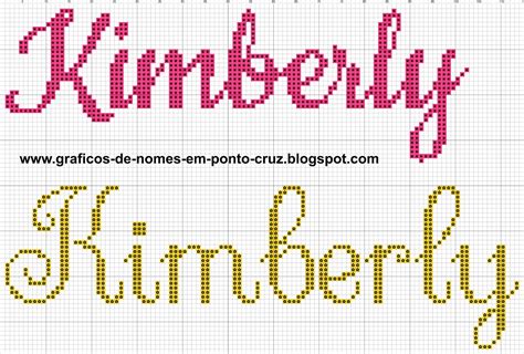 Gráficos de Nomes em Ponto Cruz Nome Kimberly em Ponto Cruz