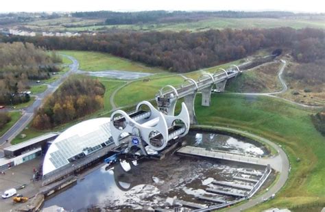 The Falkirk Wheel Is A Unique Rotating Structure That Lifts Entire