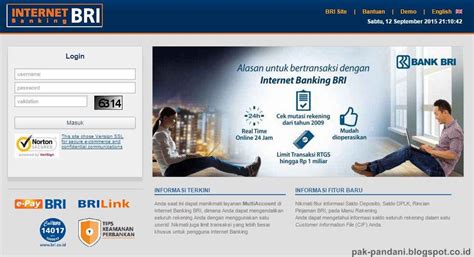 Cara Baru Login Di Internet Banking Bri Ib Bri Co Id Pak Pandani